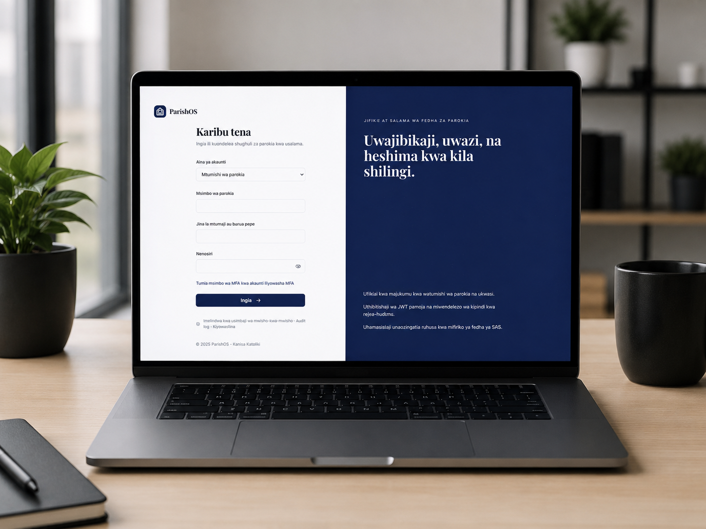 ParishOS software interface preview