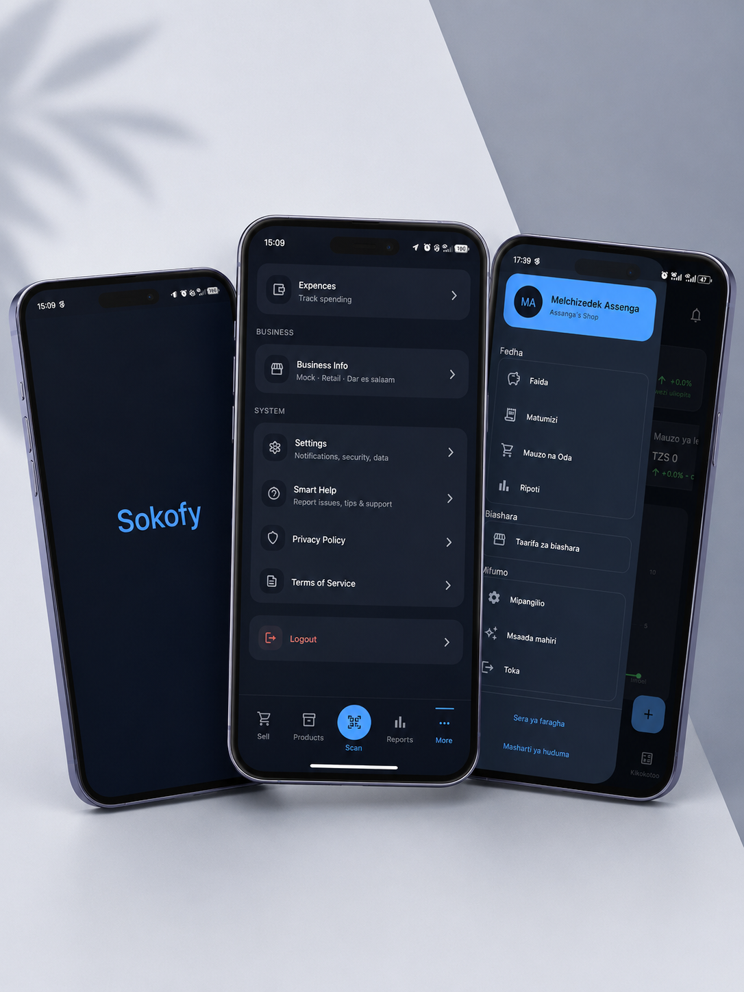 Sokofy POS mobile application interface